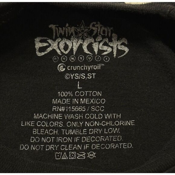 Twin Star Exorcist T-Shirt Size L Mens Black Short Sleeve Anime Japan Fast Ship - Picture 5 of 6